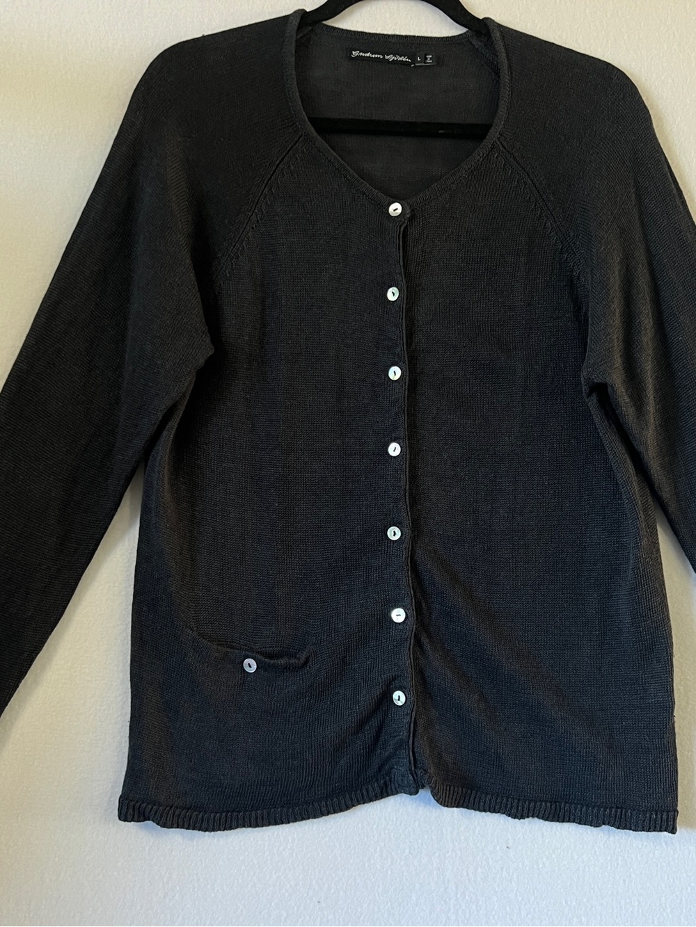 Gudrun Sjodén Black Button-Front Women's Knit Cardigan